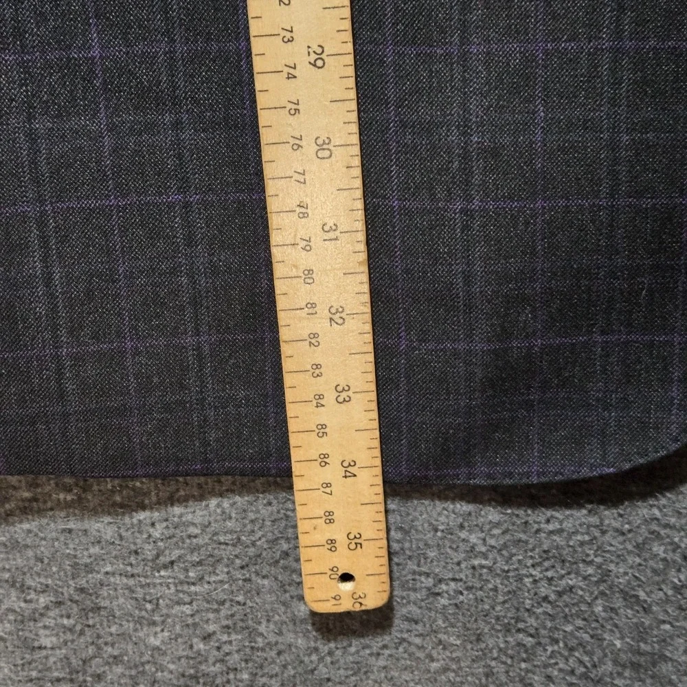 Oak Hill Sport Coat 2XL 50 / 52R Charcoal Gray / Purple Check Blazer Jacket